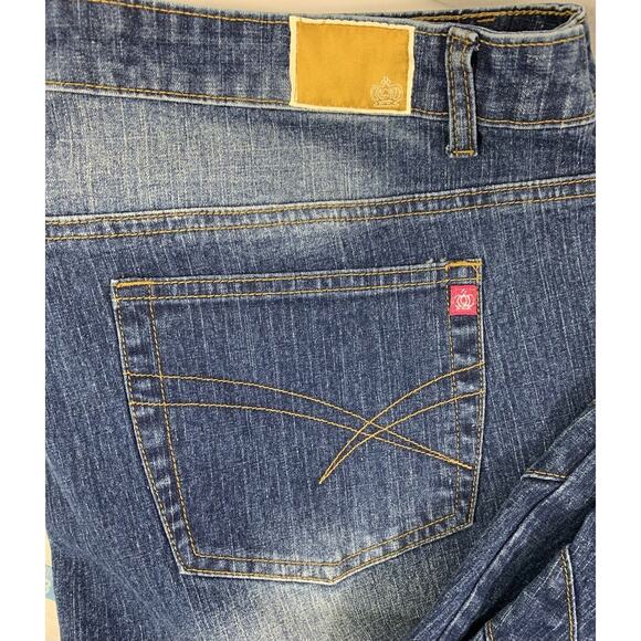 Old Skool Jeans Womens Plus Sz 22 Drawstring Side Bottom Blue‎ Denim Zip Pockets - Picture 5 of 14
